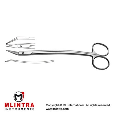 Dean Tonsil Scissor Toothed - Angled Upwards Stainless Steel, 17.5 cm - 7"